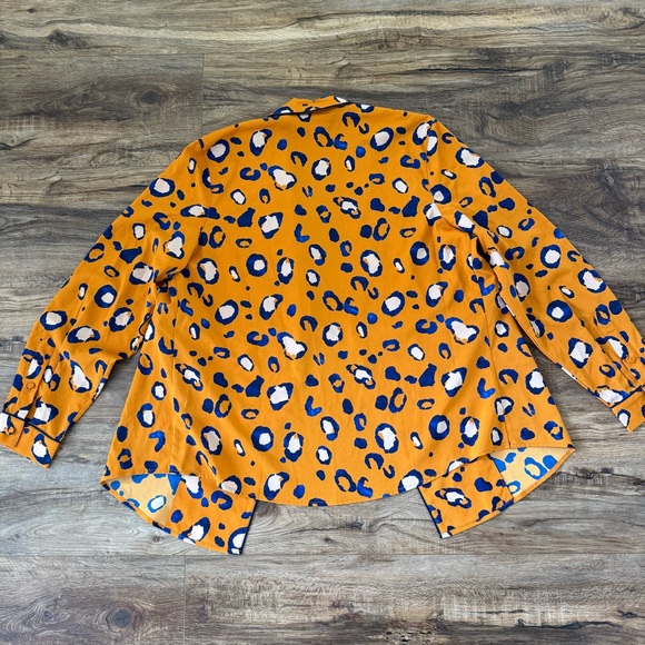 3.1 PHILLIP LIM Target Orange and Blue Leopard Print Patterned Blazer Sz XL NWOT - Picture 11 of 16